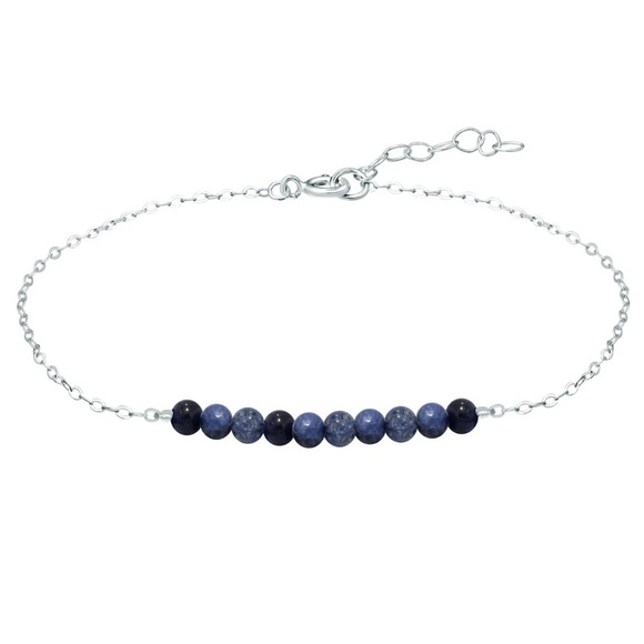 2 Sterling anklets with turquoise and blue bead details. - Picture 2 of 4